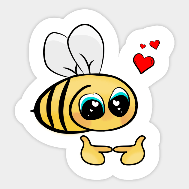 Shy Bee Sticker by Mixserdesign